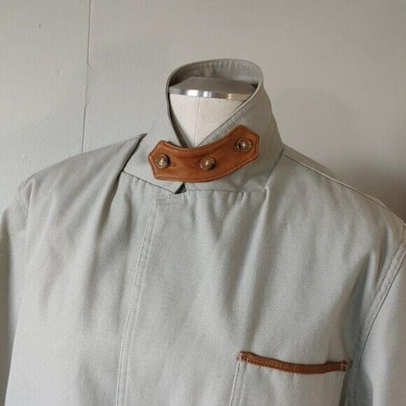 Orvis Zambezi Field Jacket Vintage Leather Trim Elbow Patches Size 42TALL - Picture 5 of 12